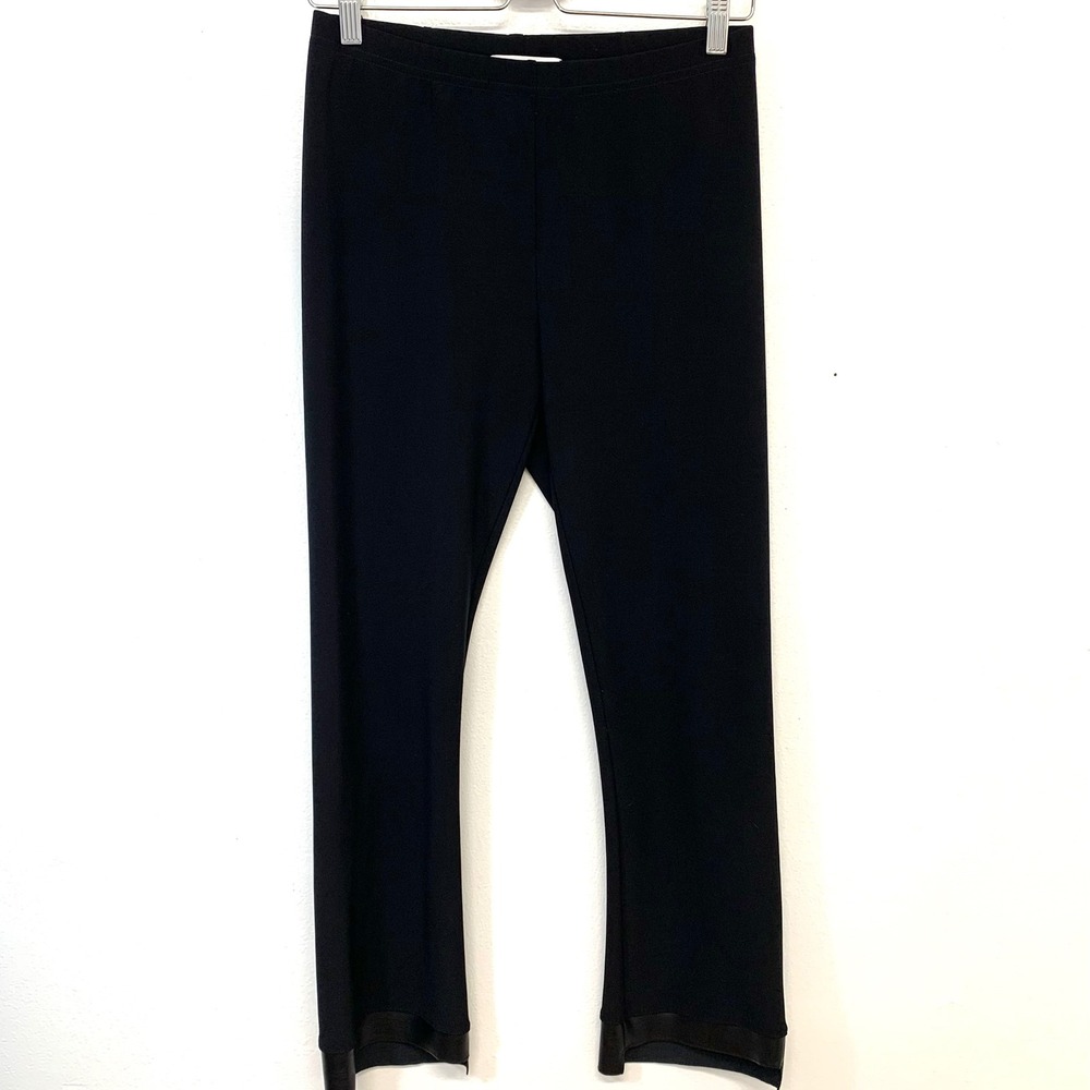Joseph Ribkoff  Black Cropped Pants Legging‎ Step Hem Sz 6 Pull On Minimalist
